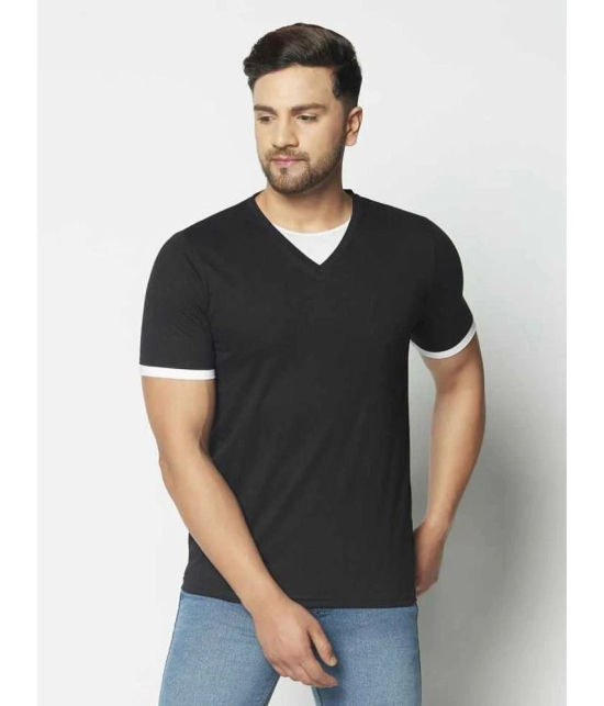 Glito - Black Cotton Blend Regular Fit Mens T-Shirt ( Pack of 1 ) - None