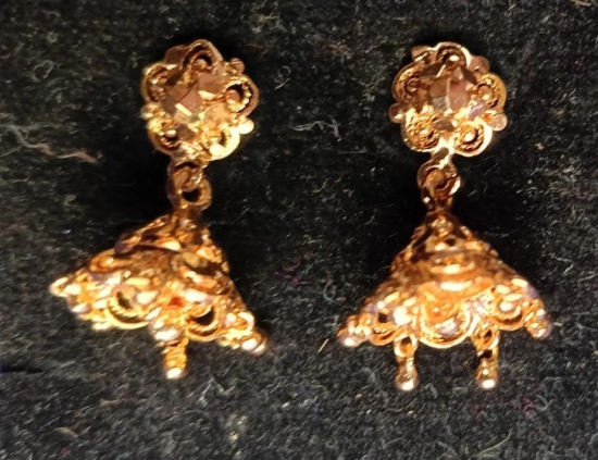 Golden Jhumka Earrings