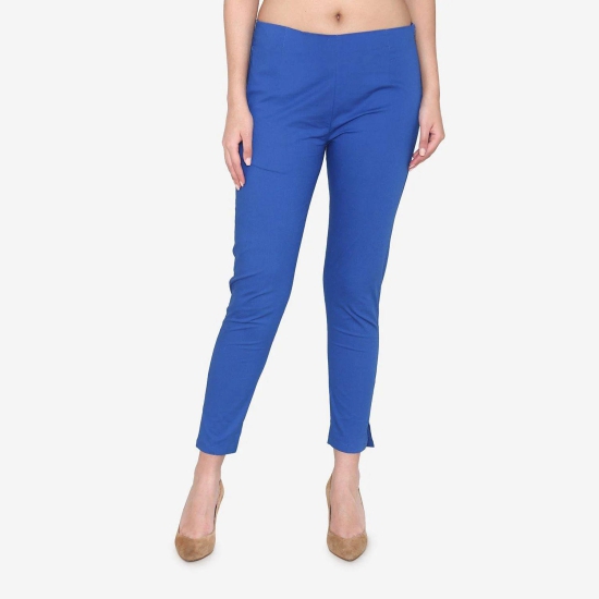 Women's Cotton Formal Trousers - True Blue True Blue 2XL