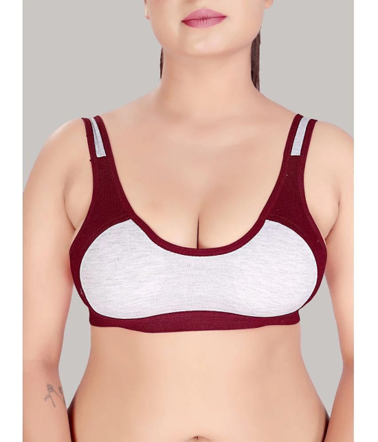 HAYA Maroon Cotton Non Padded Women's Everyday Bra ( Pack of 1 ) - None