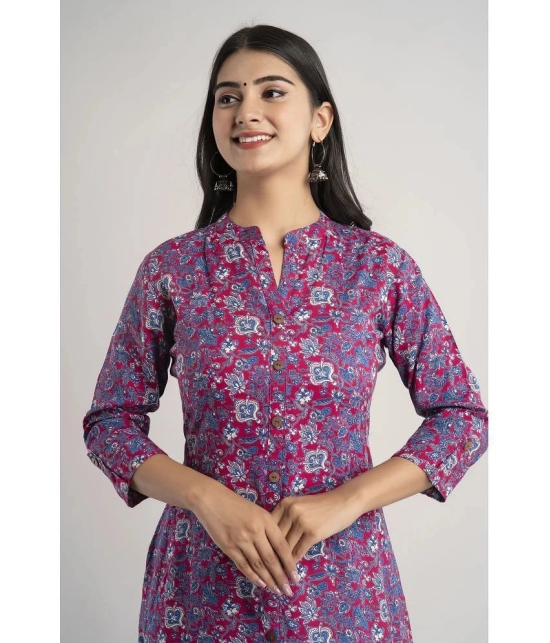 MAUKA - Pink Rayon Womens A-line Kurti ( Pack of 1 ) - None