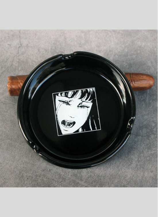 Round ceramic ashtray-Black / P3