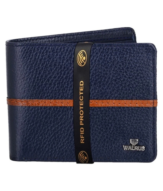 Walrus PU Blue Casual Regular Wallet