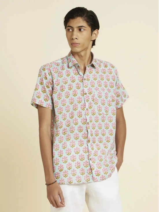 Block Printed Quirky Unisex Shirt-M