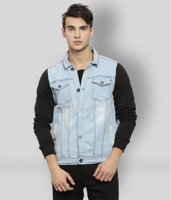 Campus Sutra - Blue Cotton Regular Fit Mens Denim Jacket ( Pack of 1 ) - None