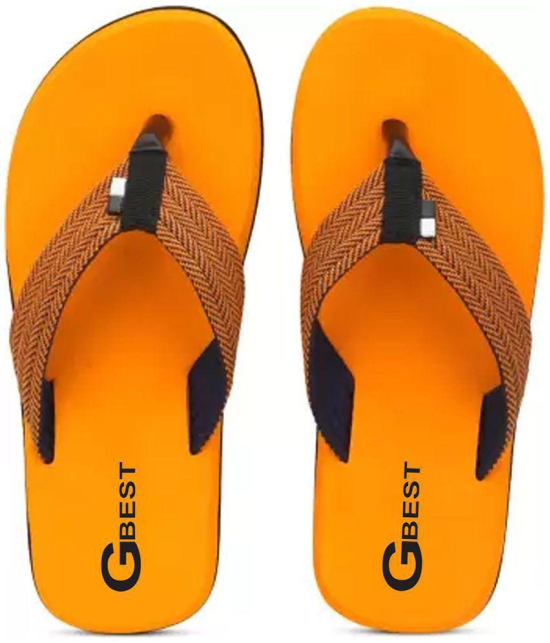 GBest - Orange Men's Thong Flip Flop - None