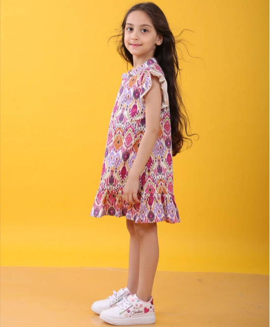 IKKAT RUFFLE SUMMER DRESS - PINK-9-10 YEARS / 1N / PINK