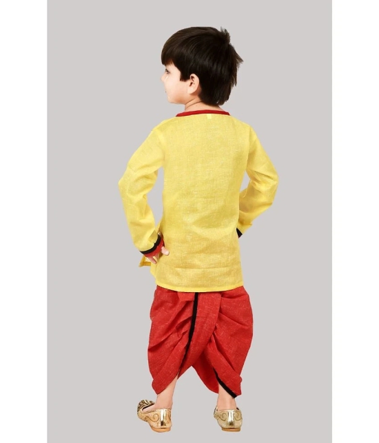 Coxxup Yellow Cotton Blend Boys Sherwani ( Pack of 1 ) - None