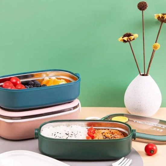 Lunch Box With Cutlery-Blue