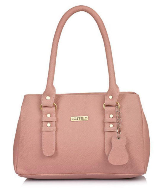 Fostelo - Light Pink PU Shoulder Bag - Light Pink