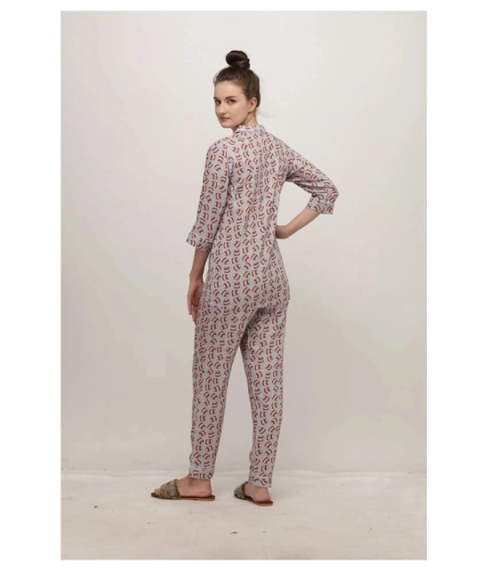 Berrylicious Rayon Nightsuit Sets - Grey - 2XL