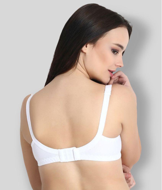 KYODO - White Cotton Blend Non - Padded Women's Everyday Bra ( Pack of 3 ) - None