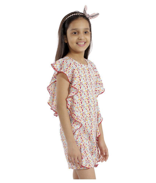 Kids Cave - Off White Crepe Girls Jumpsuit ( Pack of 1 ) - None