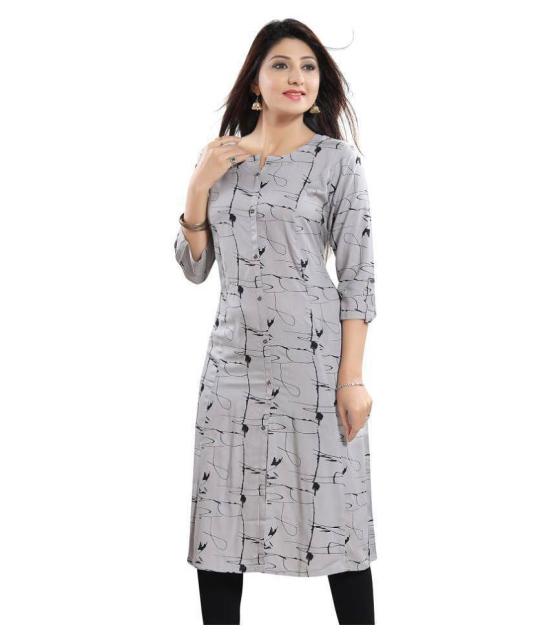 Meher Impex - Light Grey Cotton Womens Front Slit Kurti ( Pack of 1 ) - XS