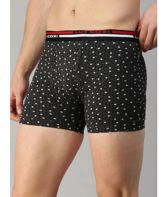 Lux Cozi - Black Cotton Mens Trunks ( Pack of 3 ) - None