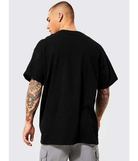 Leotude - Black Cotton Blend Oversized Fit Mens T-Shirt ( Pack of 1 ) - None