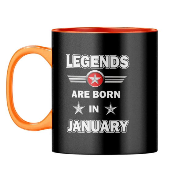 January Legends Coffee Mug-Orange