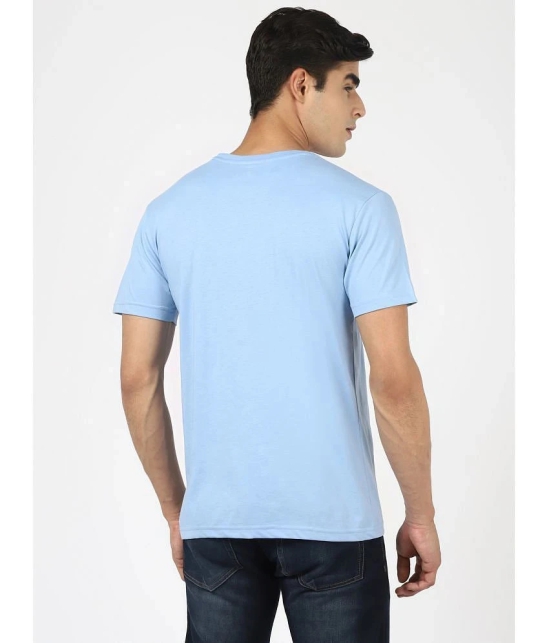 UrbanMark Men Regular Fit Round Neck Half Sleeves Graphic Print T Shirt-Sky Blue - None