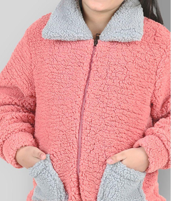 Naughty Ninos Girls Pink Front Zippered Sherpa Jacket - None