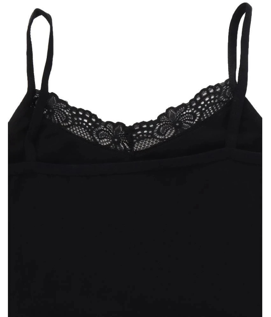 BODYCARE Girls Camisole Dori Neck Sleeveless Pack Of 2-Black - None