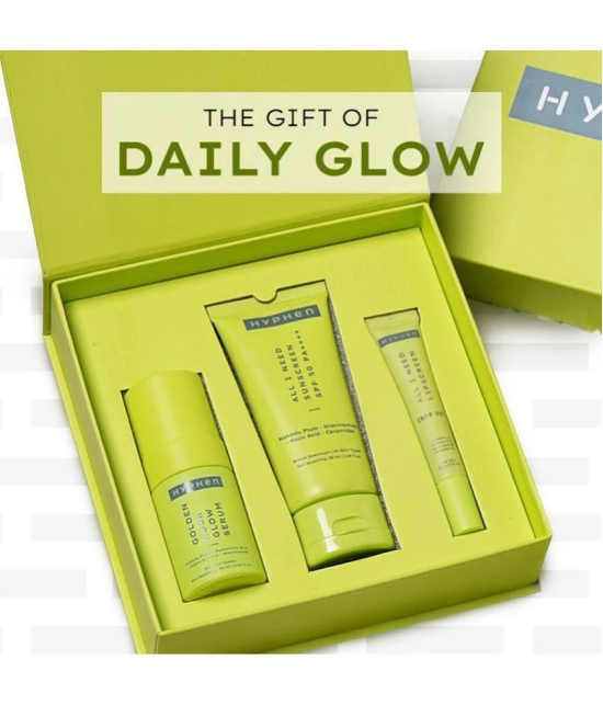 Hyphen Daily Glow Essentials Gift Kit - Routine with Face Serum Moisturizing Sunscreen & Lip Balm