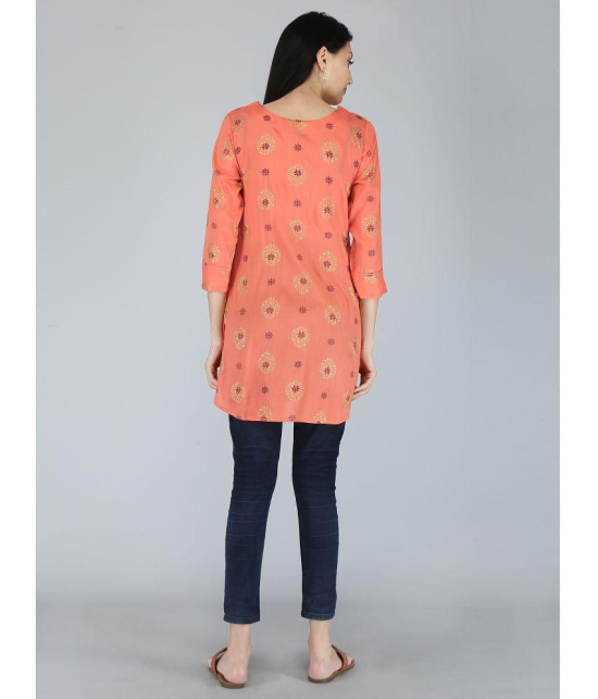 JC4U - Peach Rayon Womens Straight Kurti ( Pack of 1 ) - None