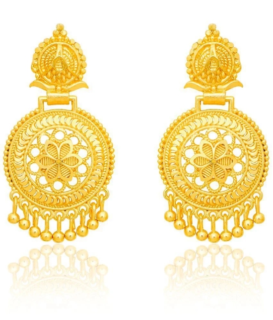 LUV FASHION Golden Chandbalis Earrings ( Pack of 1 ) - Golden