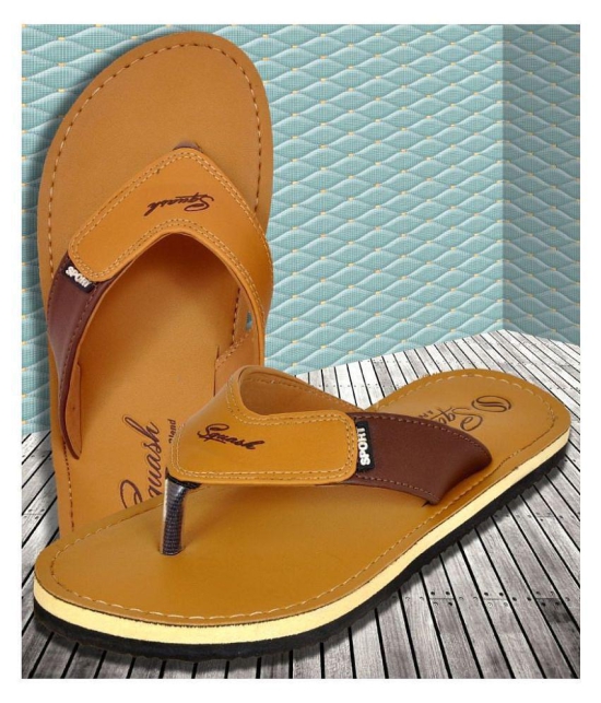 Squash - Tan  Synthetic Thong Flip Flop - None