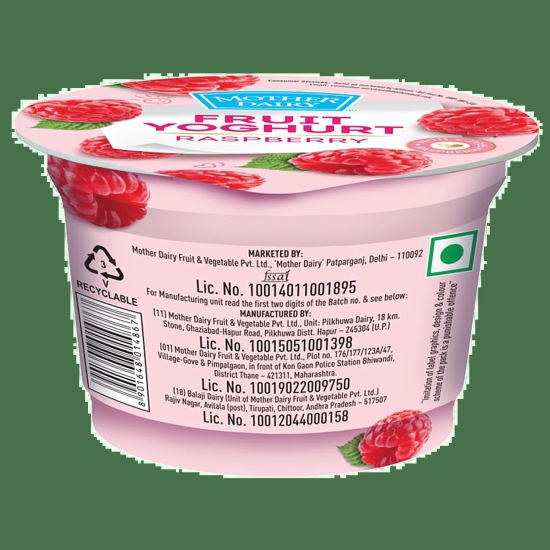 Dairy Tales Raspberry Greek Yogurt, 100 gms