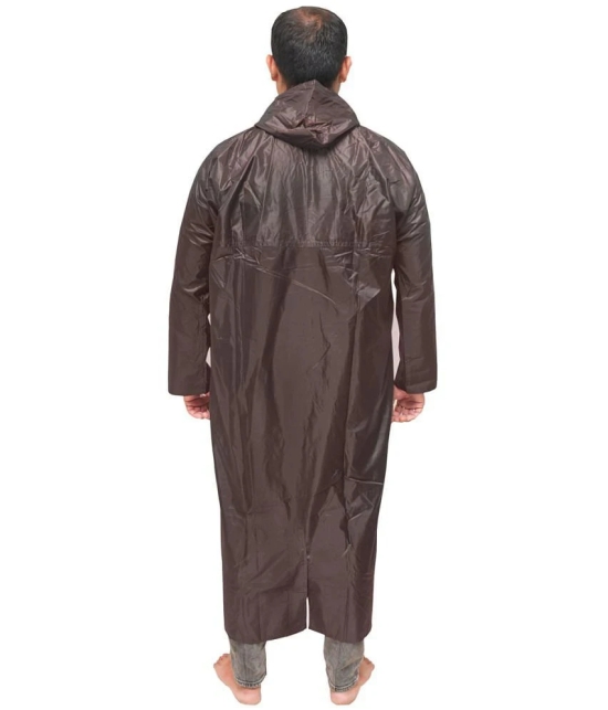 Goodluck Polyester Long Raincoat - Brown - None