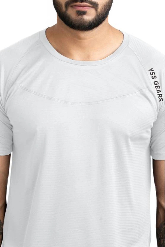 Solid Men Round Neck with Cool Rush Technology Men Solid Round Neck Polyester White T-Shirt