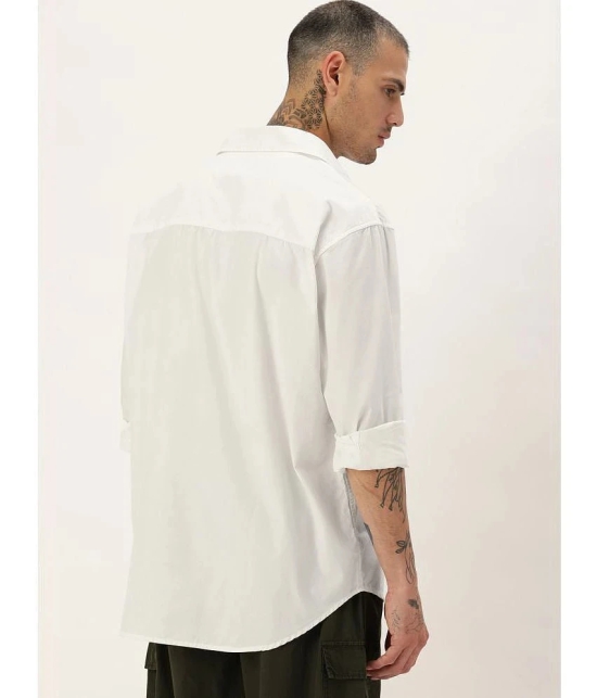 Bene Kleed 100% Cotton Oversized Fit Solids Full Sleeves Mens Casual Shirt - White ( Pack of 1 ) - None