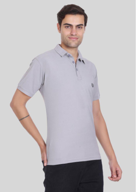 LEEBONEE - Light Grey Cotton Blend Regular Fit Men's Polo T Shirt ( Pack of 1 ) - None