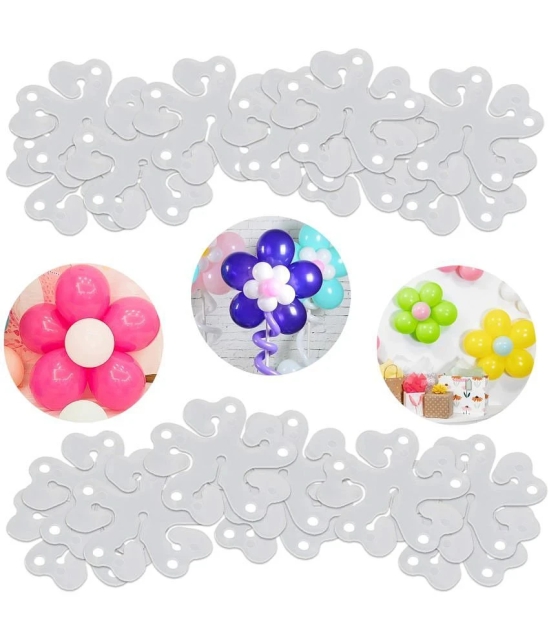 Zyozi ® Flower Shape Balloon Clips for Balloon Holder, Flower Shape Balloon Clips for Balloon, Flower Clips for Balloon Arch for Baby Shower, Wedding, Birthday Party Event Decorations (Pack 