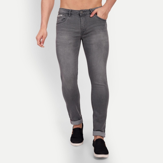 Meghz Men Skinny Mid Rise Grey Jeans