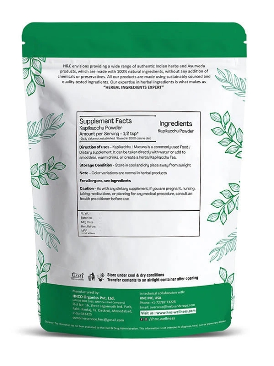 HC Herbal Ingredients Expert Kapikacchu Powder - 100 g-H&C Herbal Ingredients Expert Kapikacchu Powder - 100 g