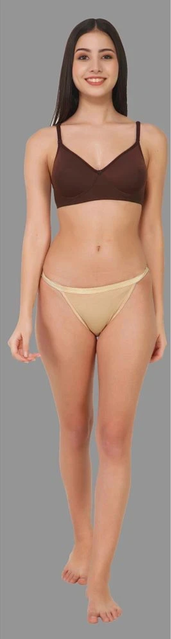 Madam - Beige Cotton Solid Womens No Panty Line ( Pack of 1 ) - None