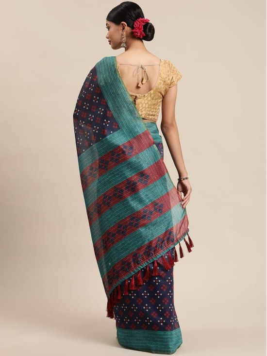 Women's Digital Print Bandhani Saree With Unstiched Blouse Piece