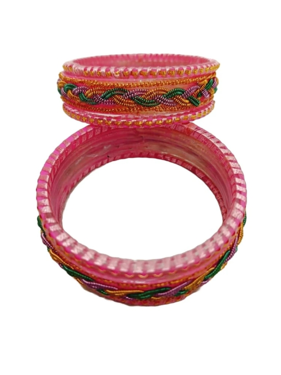 Pink and Green Bangle Set Of 2