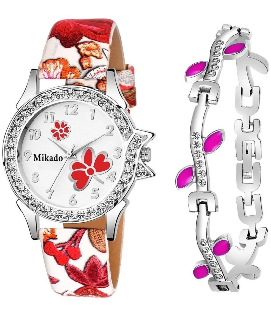 Mikado Leather Round Womens Watch