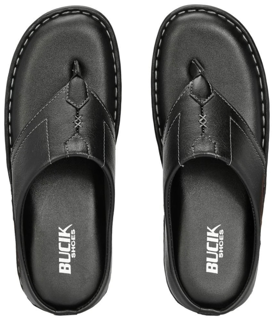 Bucik BLACK Mens Leather Slipper - None