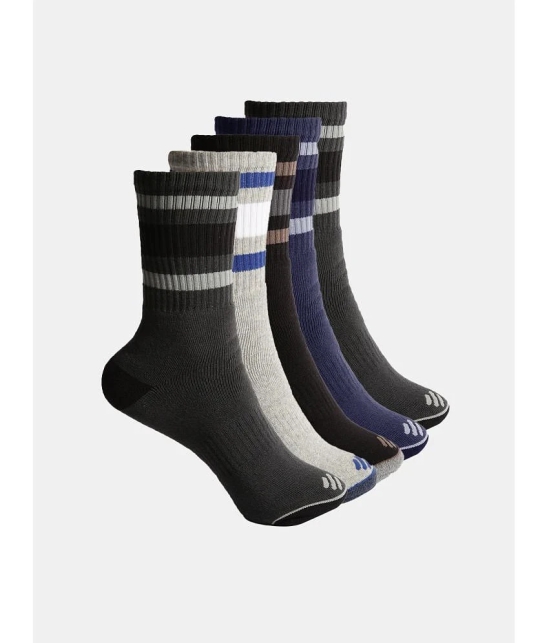 ONN - Cotton Mens Solid Multicolor Mid Length Socks ( Pack of 5 ) - Multicolor