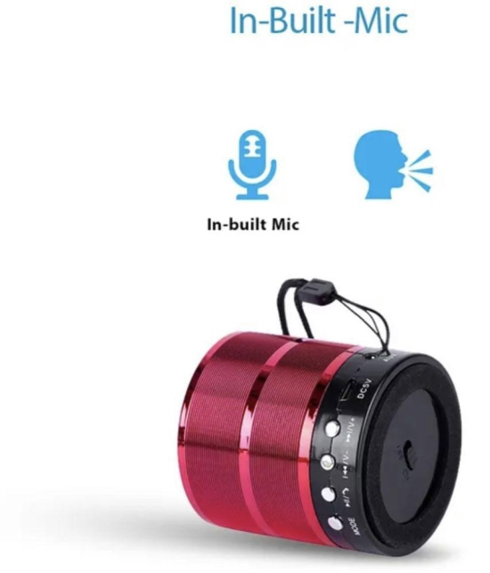 Neo 887 MINI 5 W Bluetooth Speaker Bluetooth v5.0 with USB Playback Time 2 hrs Red - Red