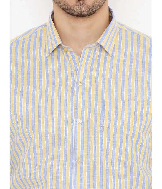 Maharaja - Yellow Cotton Blend Slim Fit Mens Formal Shirt ( Pack of 1 ) - 44