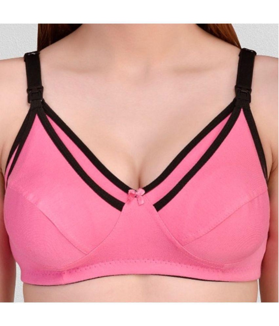 Zourt - Pink Cotton Non Padded Women's Everyday Bra ( Pack of 1 ) - None