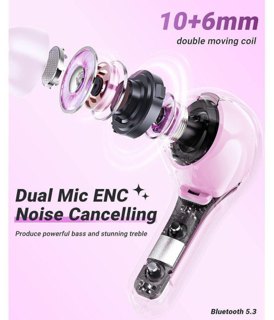 Life Like Ultra Pods 2 Type C True Wireless (TWS) In Ear 24 Hours Playback Powerfull bass IPX4(Splash & Sweat Proof) Pink