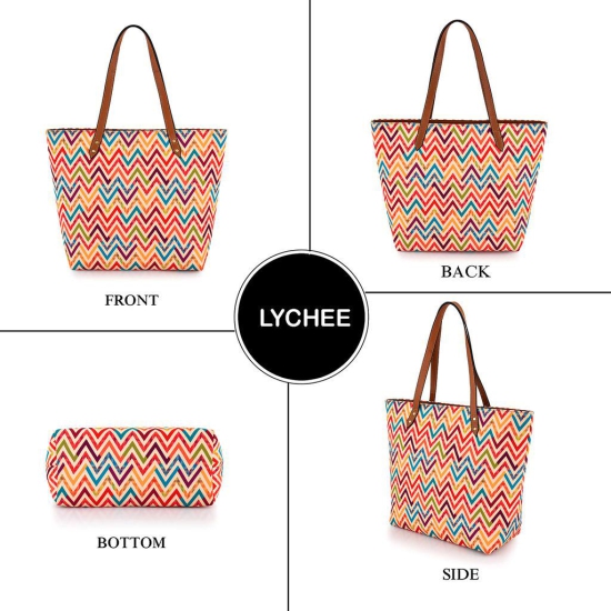 Lychee Bags Women  Printed Canvas Tote Bag