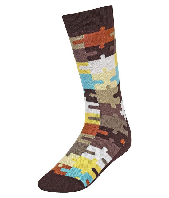 Creature - Cotton Men's Printed Multicolor Full Length Socks ( Pack of 3 ) - Blue