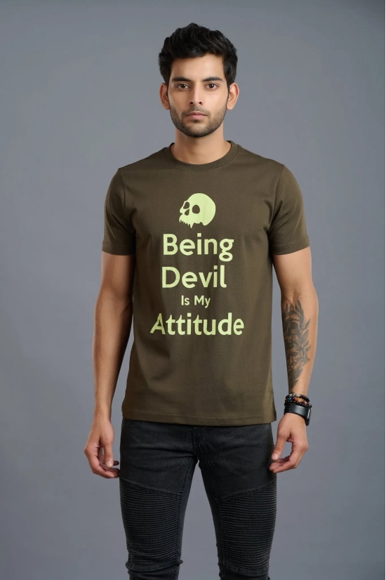 Being Devil Is My Attitude Printed T-Shirt for Men XL