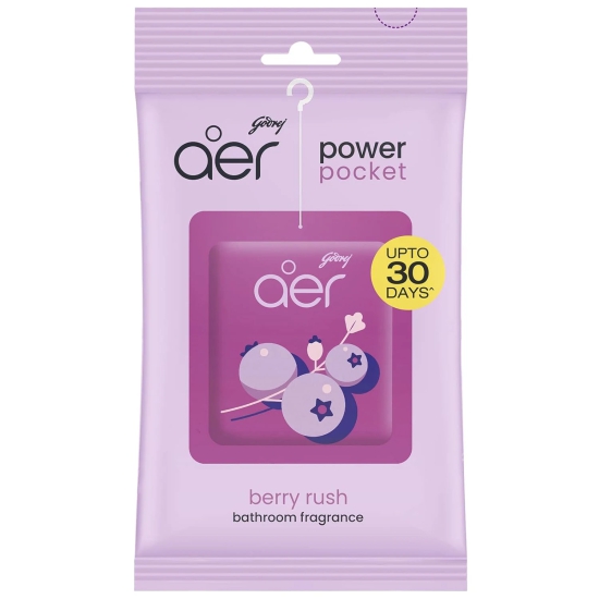 Godrej Aer Power Pocket, Bathroom Freshener Berry Rush, Lasts Up To 30 Days, Toilet Freshener, 10G